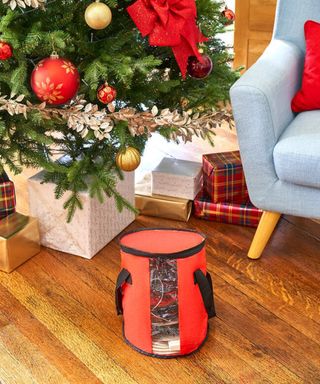 A storage bag for Christmas lights