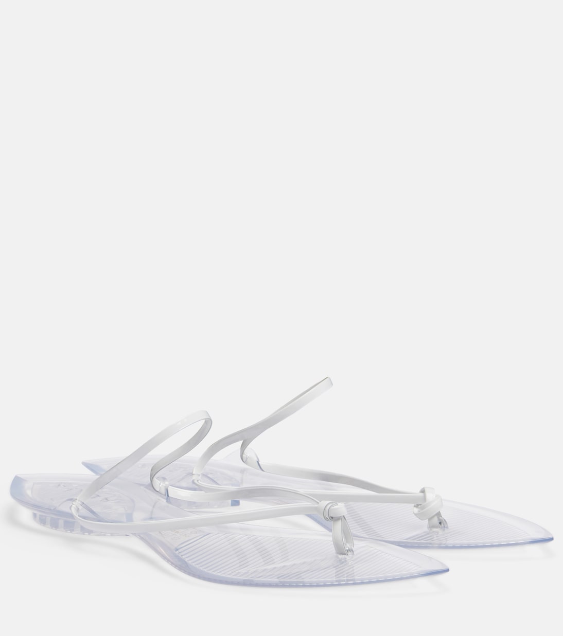 Invisible Leather Thong Sandals in Transparent - Alaia