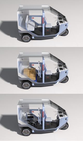 The E3W Micro Mobility concept is easily reconfigurable