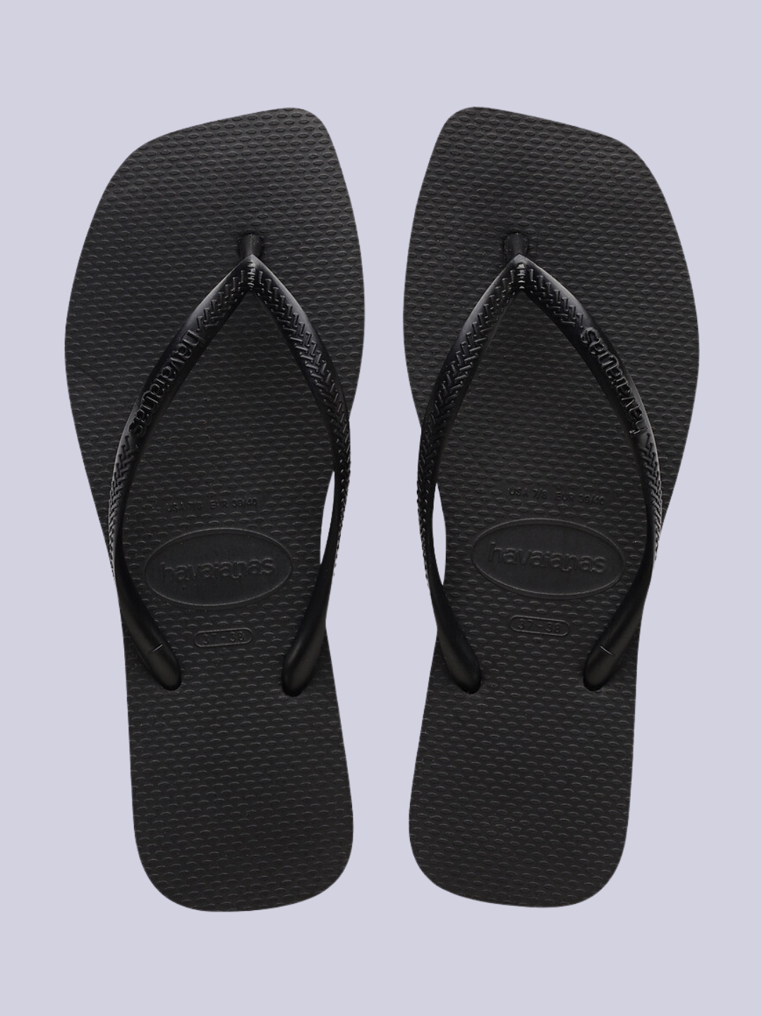 A pair of black slippers from Havaianas