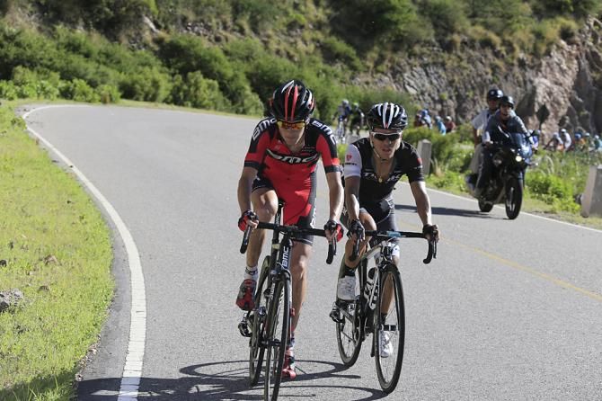 Peter Stetina (BMC) and passenger Julian Arredondo (Trek)
