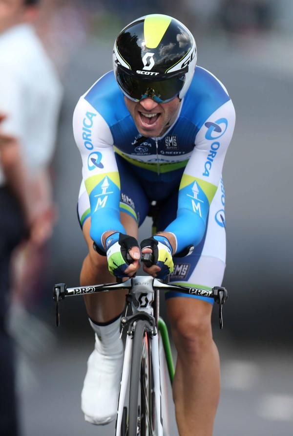 Michael Albasini in Orica-GreenEdge's new colours.