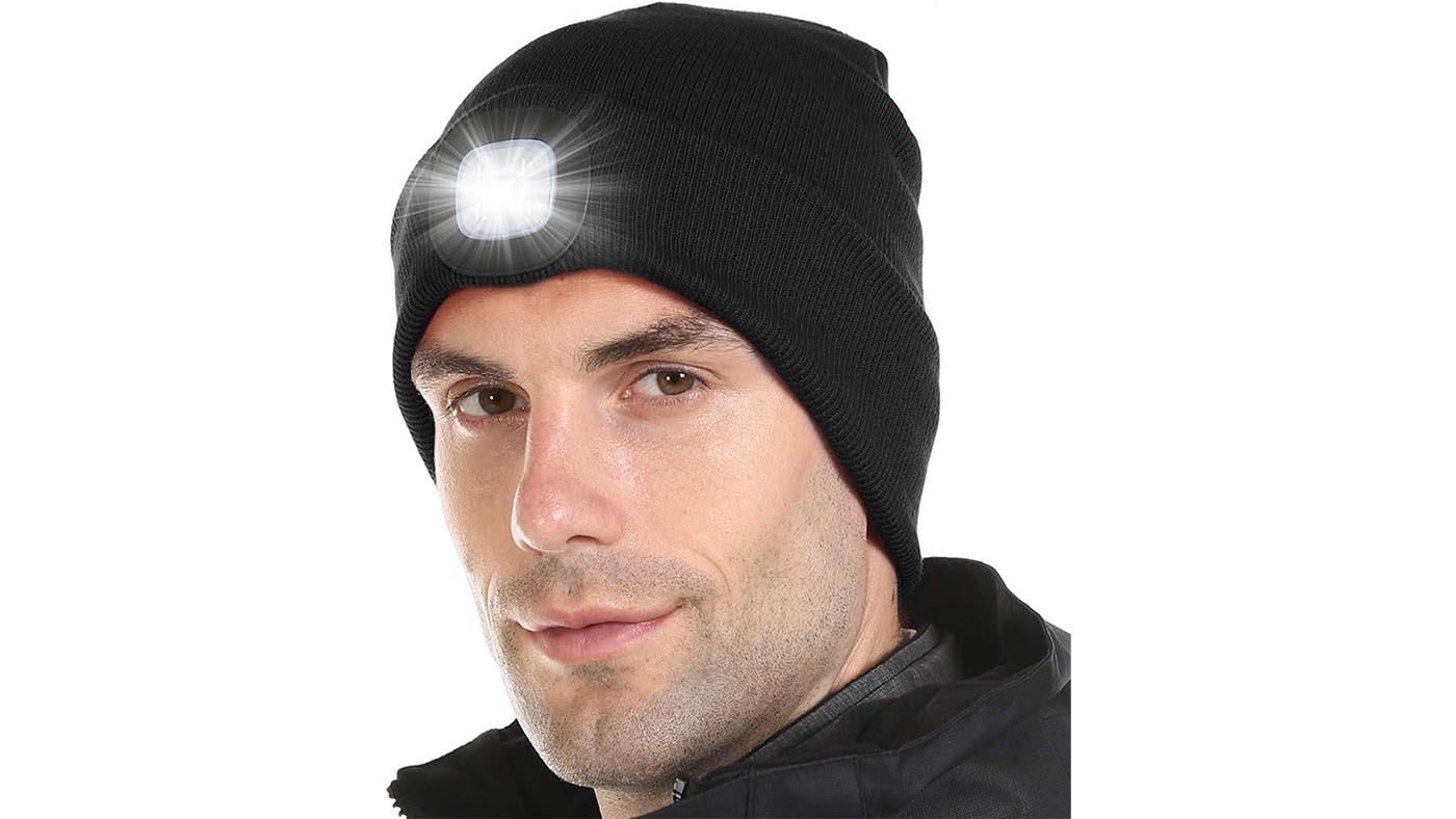 Beanie with rechargeable LED light