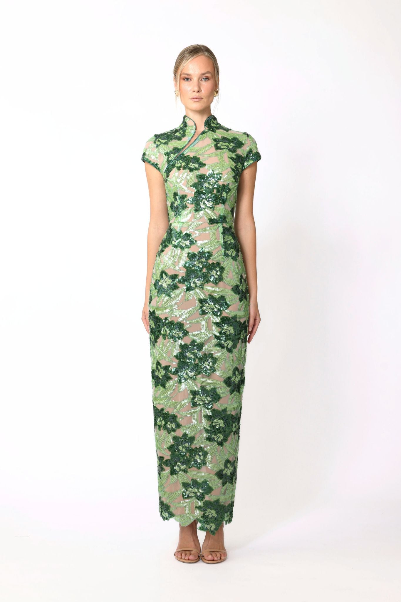 Seraphine Embellished Dress - Green Multi / 00