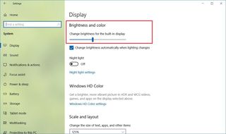 Windows 10 change brightness fix HDR