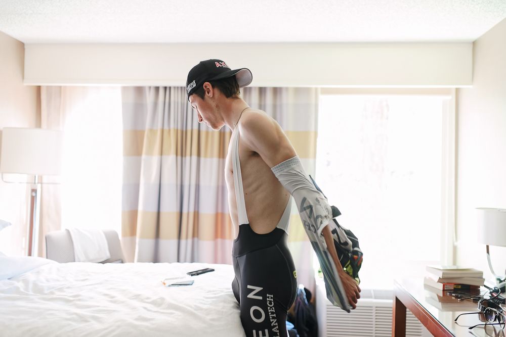 Phill O'Donnell cools down after a long ride.
