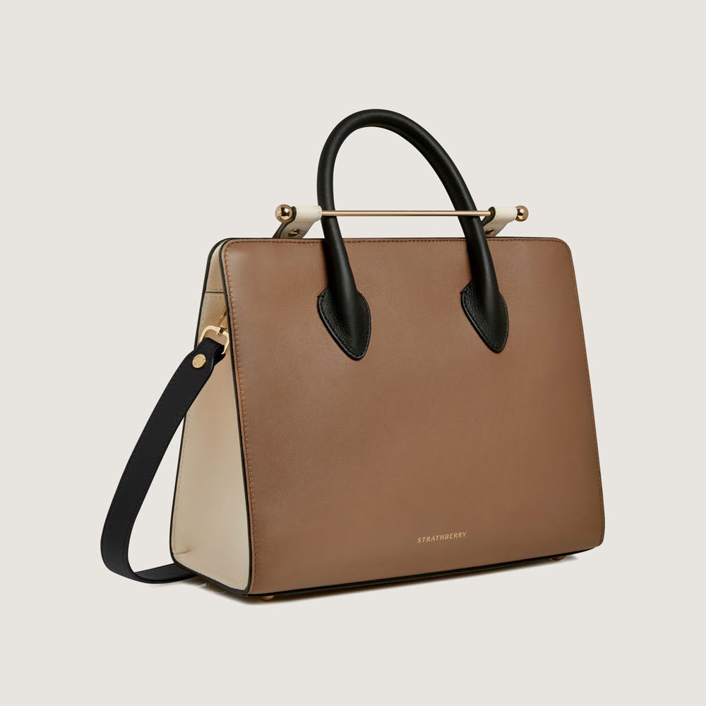 Midi Tote - Clay/white/black