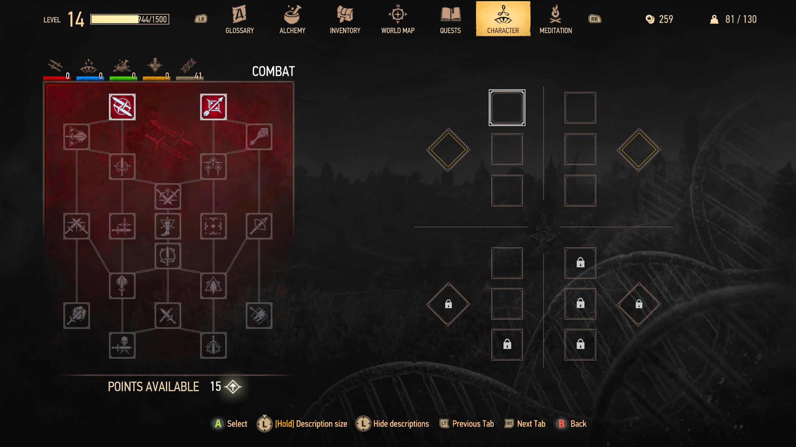 Screenshots from Witcher 3 gameplay