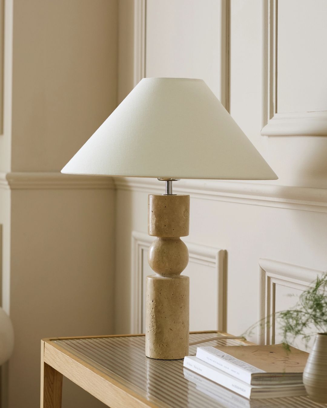 Travertine Table Lamp.