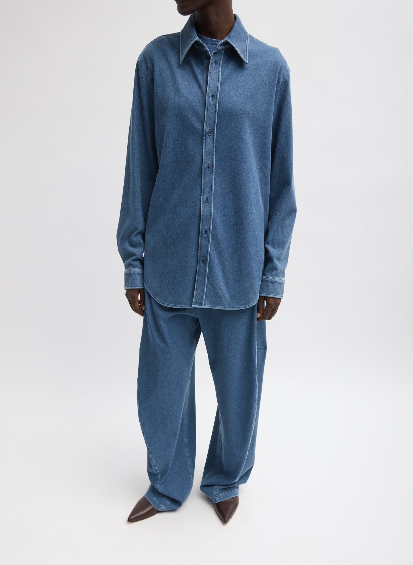 Stretch Denim Easy Shirt - Classic Wash / Xxs / F225kd7725