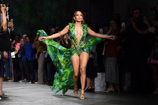 Jennifer Lopez Green Versace Dress