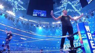 Stone Cold Steve Austin and Pat McAfee at WrestleMania 38