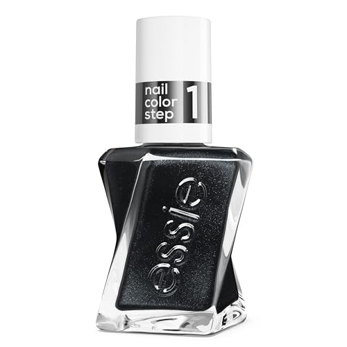 Essie Gel Couture, Long-Lasting Nail Polish, Liquid Diamonds, Green &amp;amp; Blue Pearl Black Nail Polish, Black Diamond, 0.46 Fl Oz