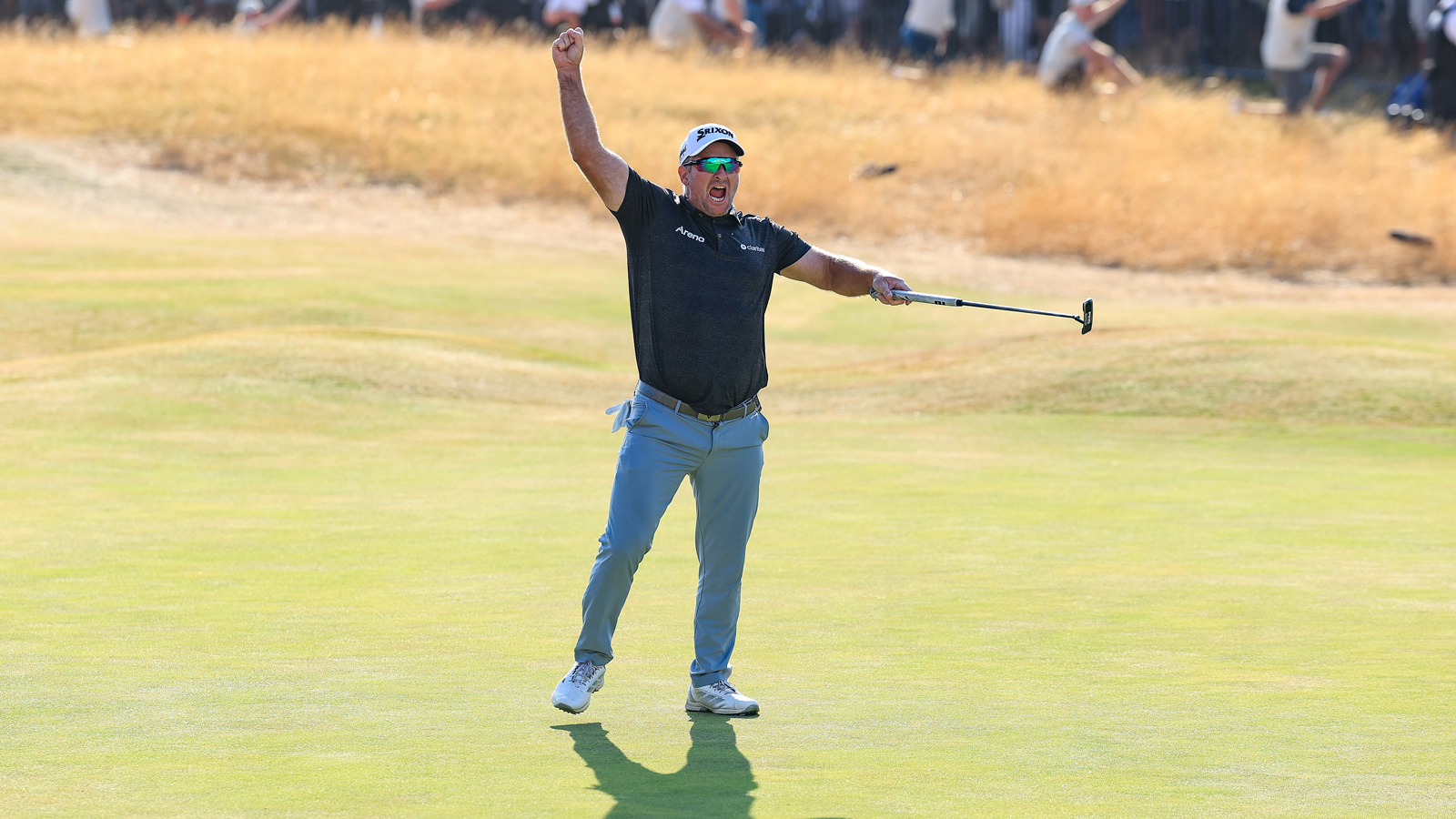 Ryan Fox celebrates on the 18th green at The Open Championship