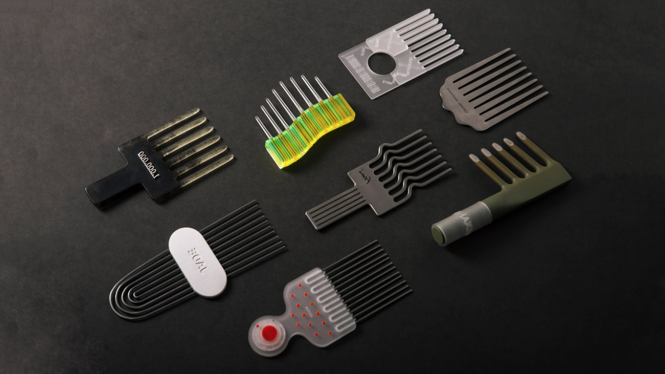 Selection of multicoloured afropick combs