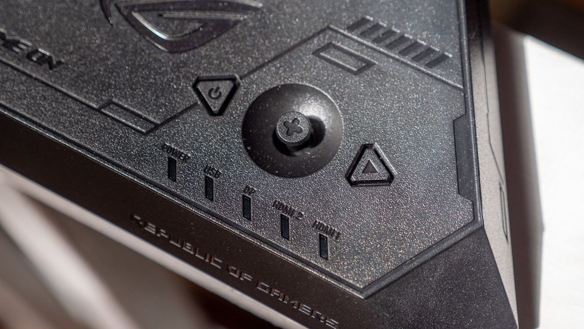 The buttons and LEDs on the top of Xreal ROG R1's included dock