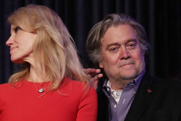 Kellyanne Conway and Stephen Bannon.