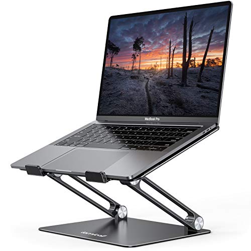 Lamicall Adjustable Laptop Stand, Portable Laptop Riser, Aluminum Laptop Stand for Desk Foldable, Ergonomic Computer Notebook Stand Holder for Macbook Air Pro, Dell Xps, Hp (10-17.3'') - Black