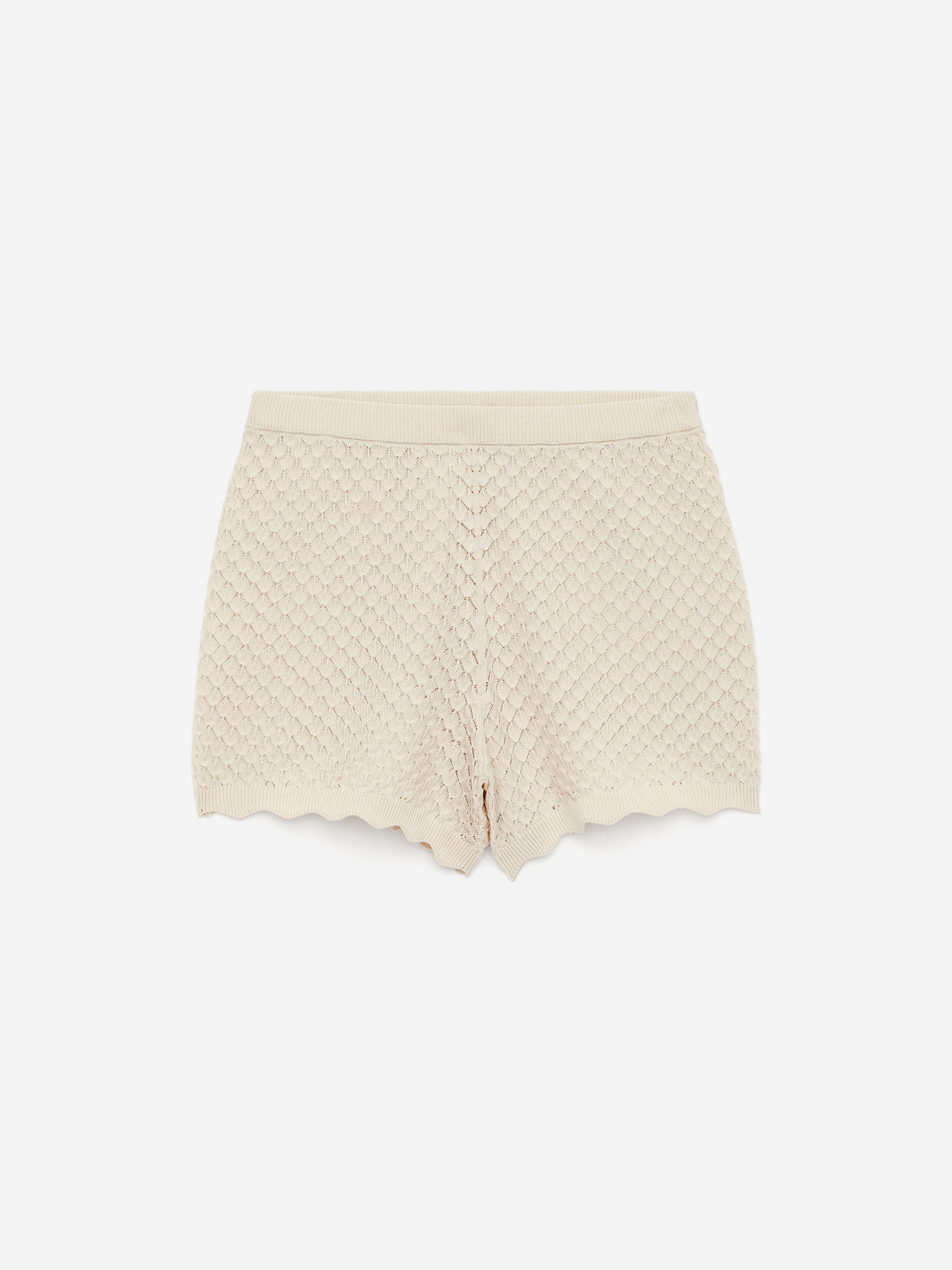 Scallop Edge Shorts &amp;ndash; Light Beige &amp;ndash; Women &amp;ndash; Arket Gb