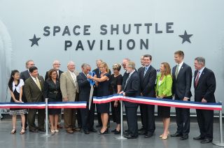 Space shuttle Enterprise display is officially opened on July 19, 2012.