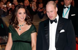 Catherine, Duchess of Cambridge and Prince William, Duke of Cambridge attend the EE British Academy Film Awards