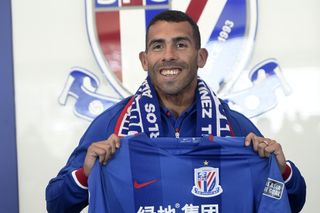 Carlos Tevez is unveiled as a Shanghai Shenhua player in January 2017.