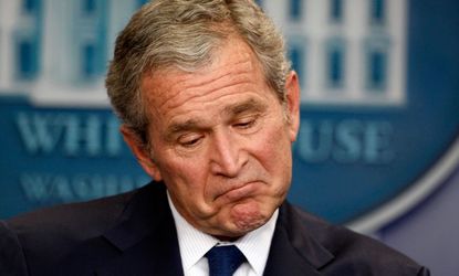 George Bush holds one of his last news conferences in January 2009.