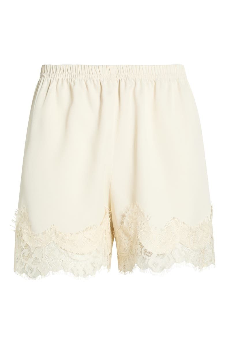 Lace Trim Satin Shorts