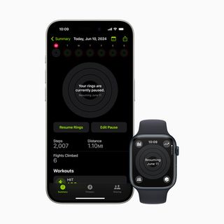 an image of paused activity on the Apple Watch and iPhone