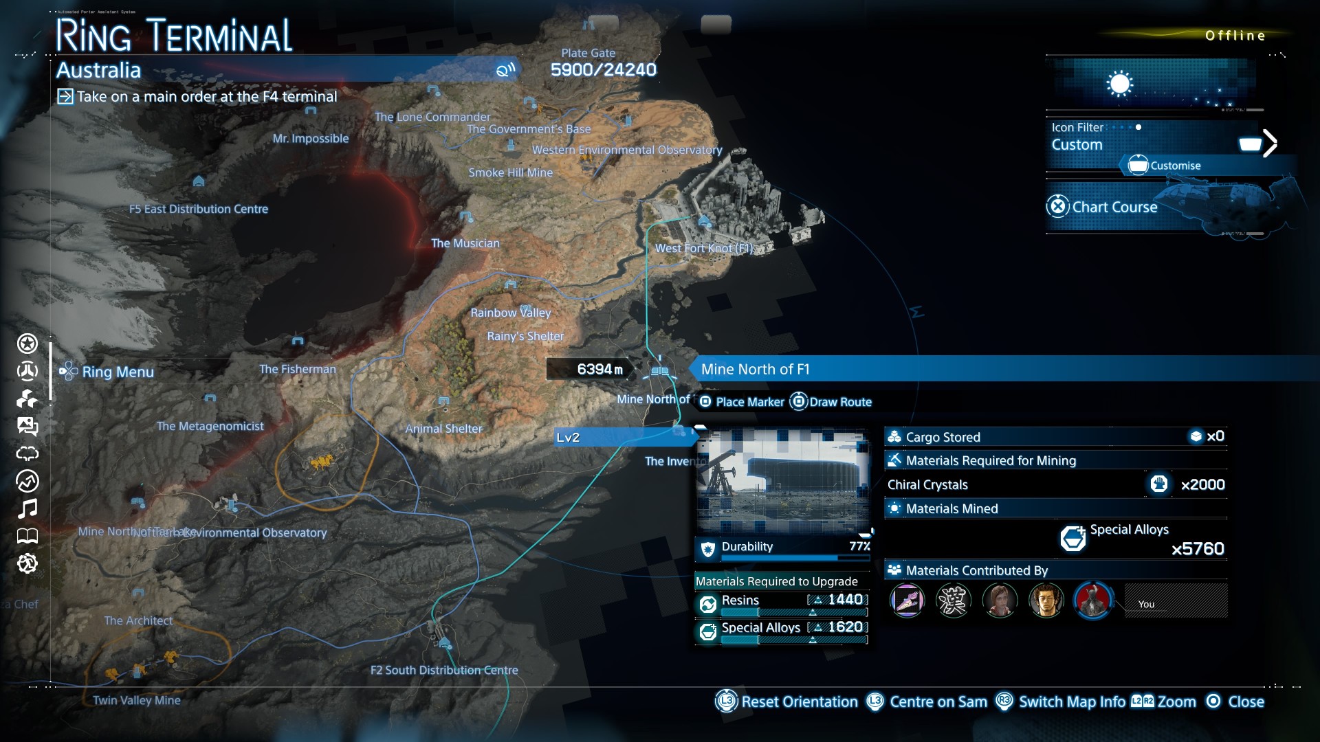 Location of the Death Stranding 2 Mine North of F1