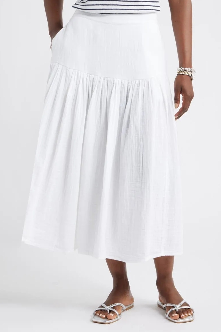 Caslon<sup>®</sup>, Cotton Gauze Midi Skirt (Was $80) 