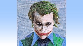 Typographic portrait of Heath Ledger as the Joker