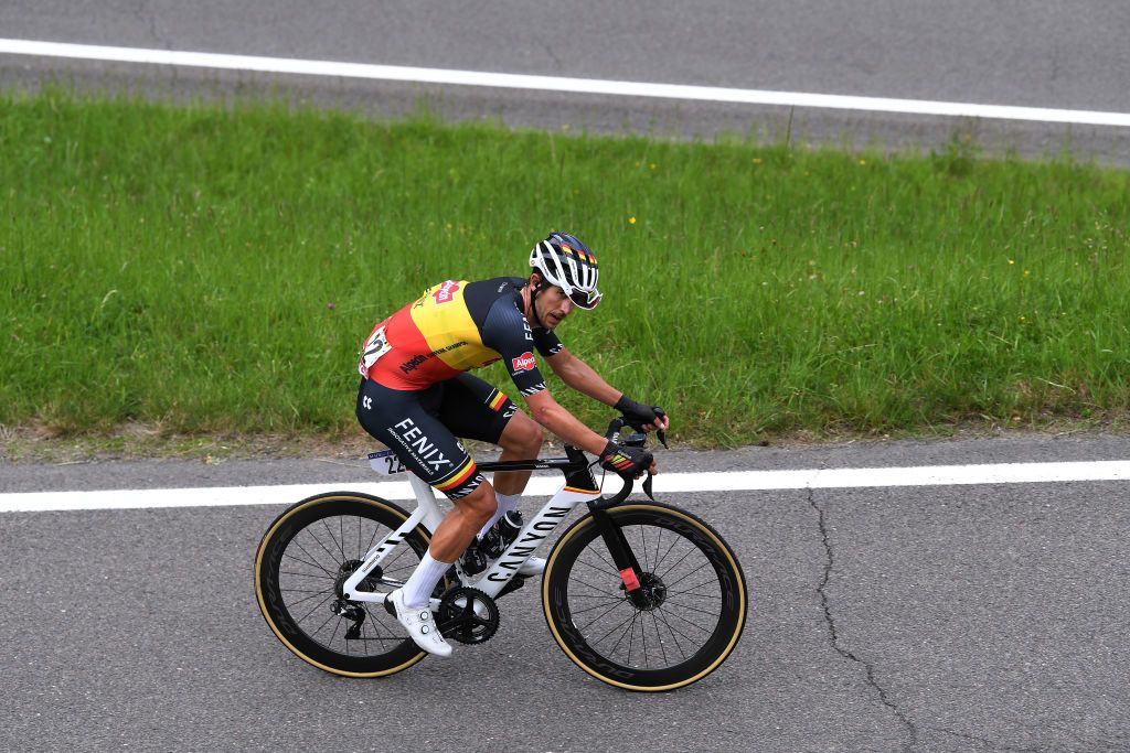 VALLE SPLUGA ALPE MOTTA ITALY MAY 29 Dries De Bondt of Belgium and Team AlpecinFenix in breakaway during the 104th Giro dItalia 2021 Stage 20 a 164km stage from Verbania to Valle Spluga Alpe Motta 1727m Switzerland CHE UCIworldtour girodiitalia Giro on May 29 2021 in Valle Spluga Alpe Motta Italy Photo by Tim de WaeleGetty Images