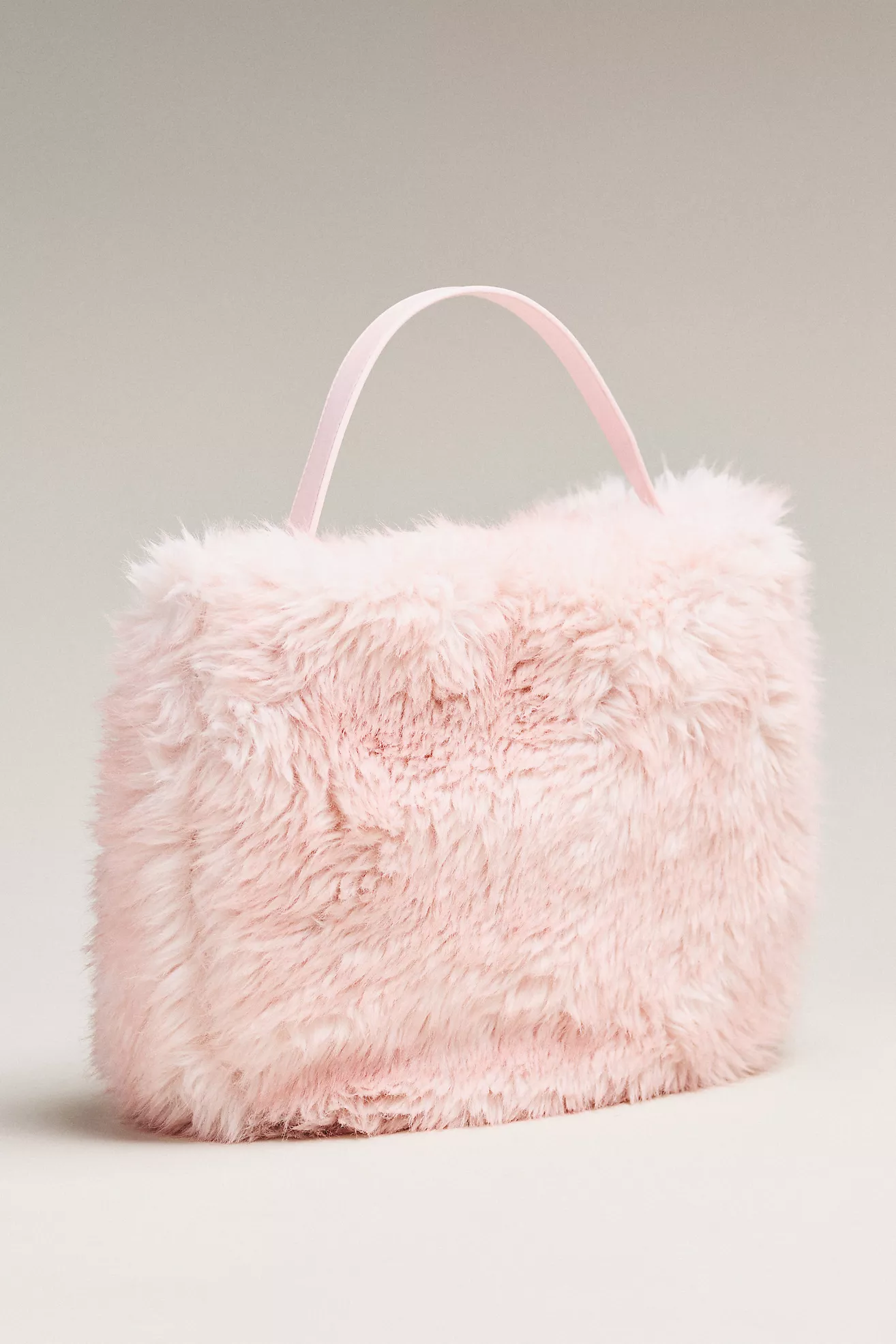 Faux Fur Slouchy Bucket Tote Bag