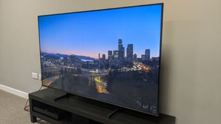 Hisense U6N with city landscape on screen