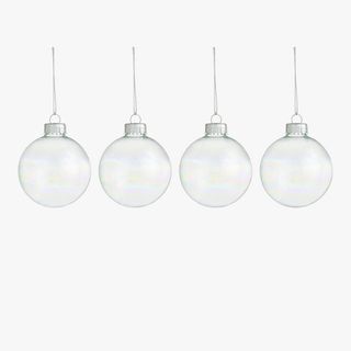 John Lewis Winter Fairytale Glass Baubles, Tub of 20, Iridescent