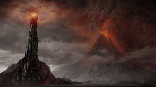 The Eye of Sauron og Mount Doom fra Peter Jacksons version af Ringenes Herre