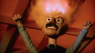 Stop-motion Irving's head exploding in fire in Severance Season 2 premiere