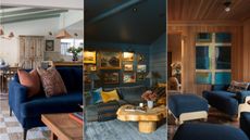 colors that go with a navy couch image collage