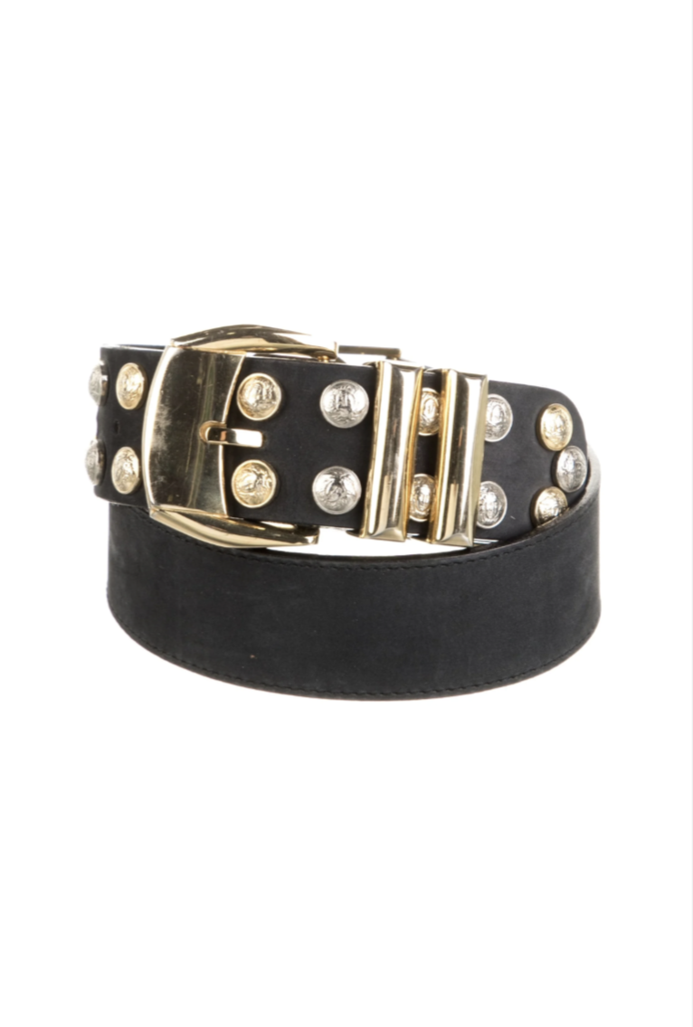 Gianni Versace, Suede Studded Accents Waist Belt (Was $255)
