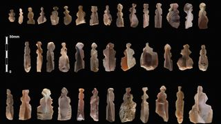 Archaeologists now think the Neolithic flint artifacts found at Kharaysin in Jordan are the earliest-known portrayals of real human beings in the Near East.