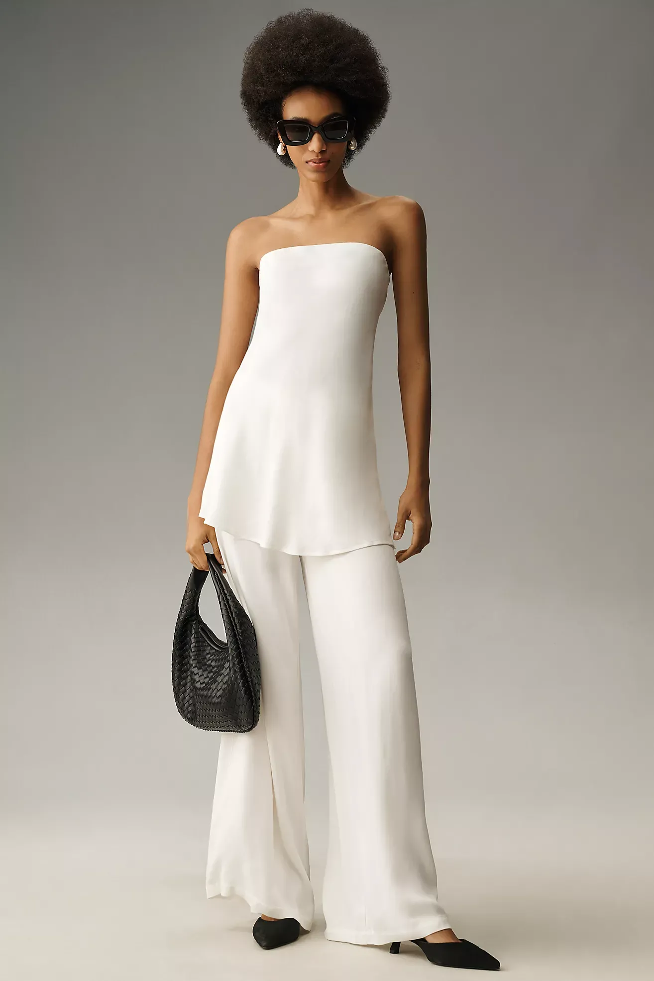 By Anthropologie Silky Tube-Top Blouse