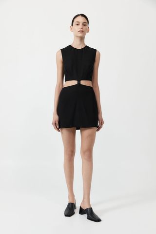 Clip Buckle Mini Dress - Black