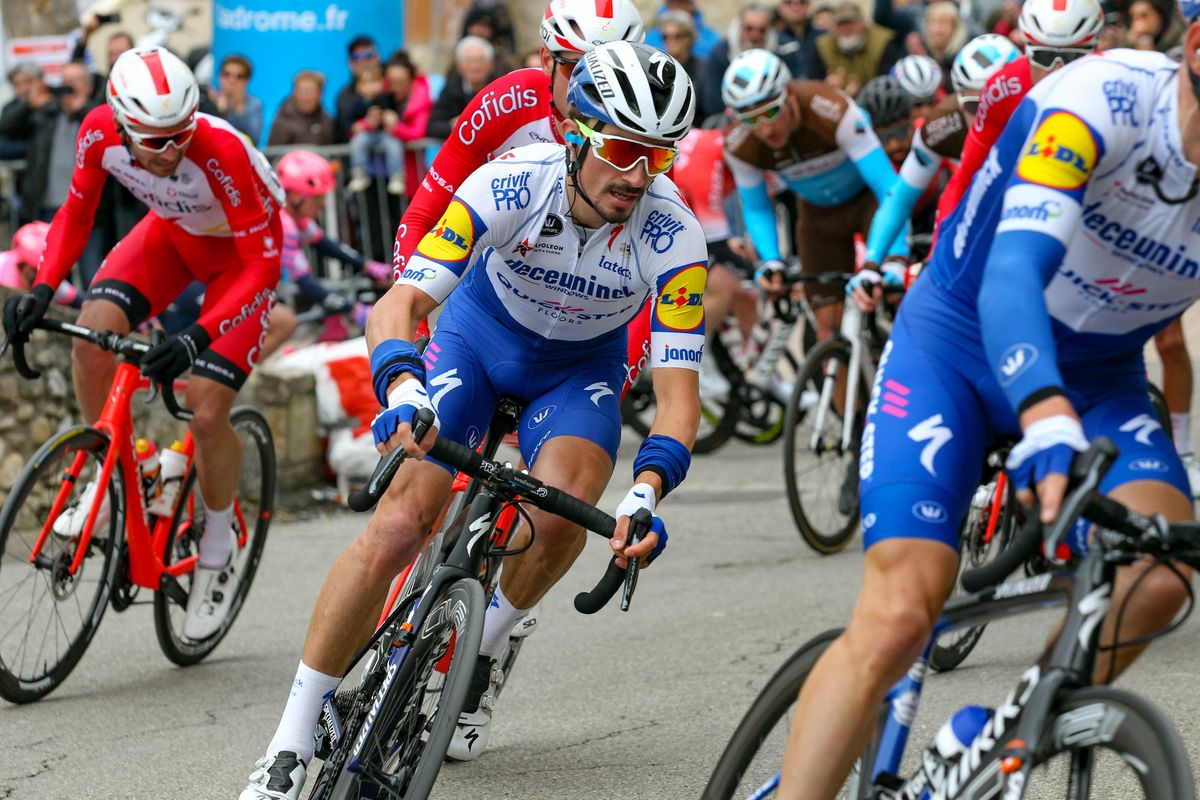 Deceuninck-QuickStep’s Julian Alaphilippe at the 2020 Drome Classic, where the Frenchman finished 17th