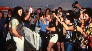 Ian Gillan backstage at the Reading Festival in 1982