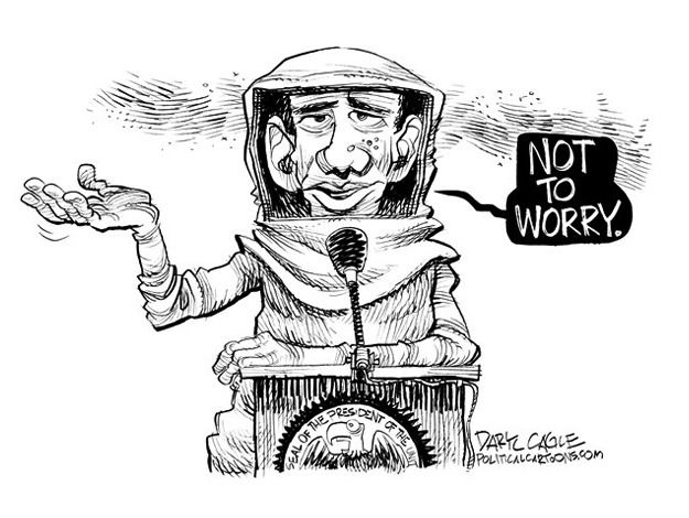 Obama cartoon Ebola worry