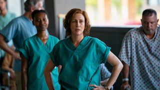 Vera Farmiga's Doctor Pou stands with her hands on her hips in Five Days at Memorial