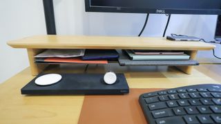 A large shelf available as an accessory for the EverDesk Max