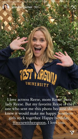 Jennifer Garner's post to Reese Witherspoon