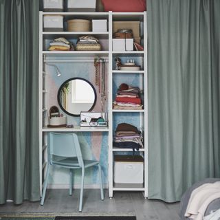 Ikea room divider ideas curtain as wardrobe door